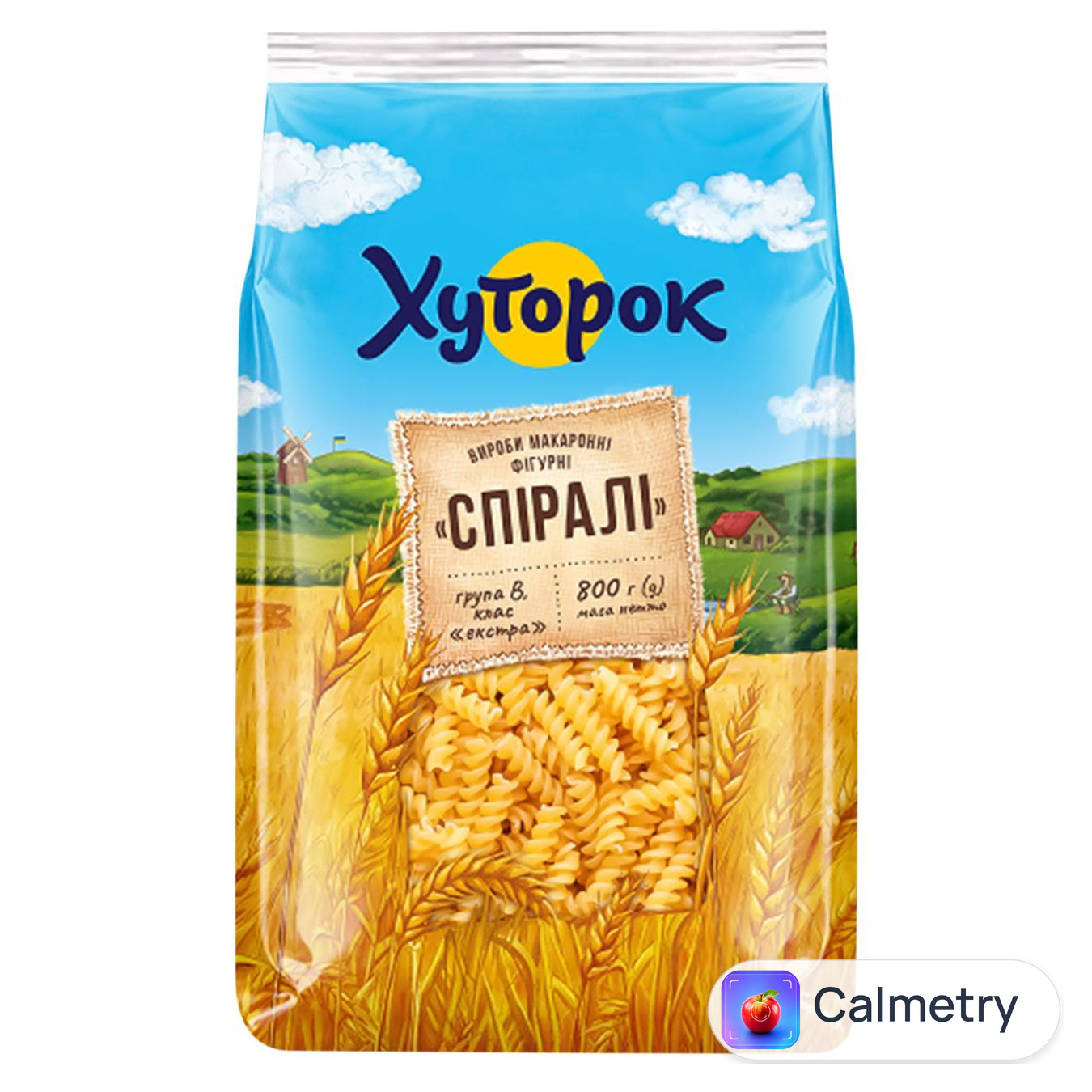 Макаронні вироби Хуторок Спіралі 800г — фото продукту