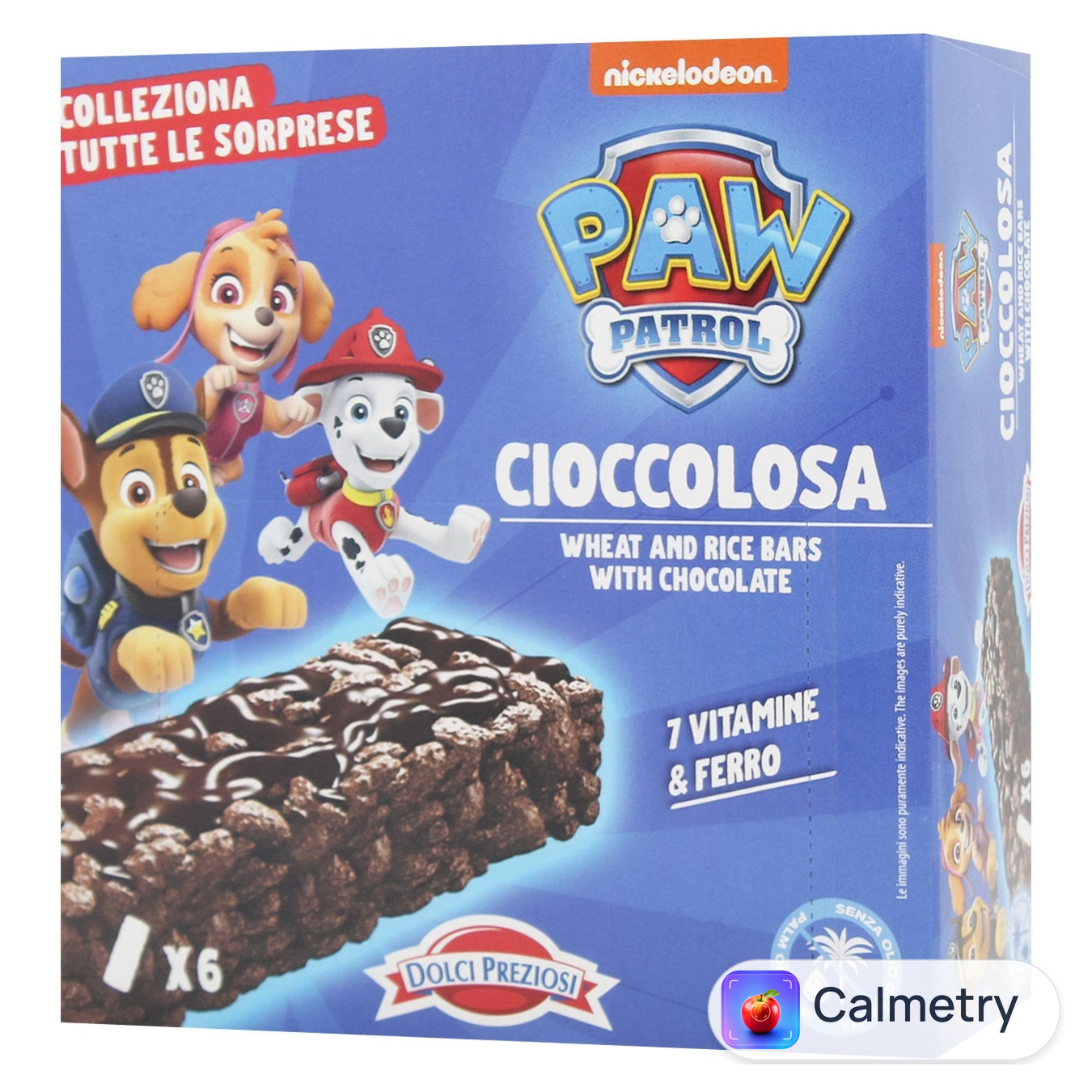Батончик Dolci Preziosi Paw Patrol пшенично-рисовий з какао, шоколадом, вітамінами та мінералами 120г