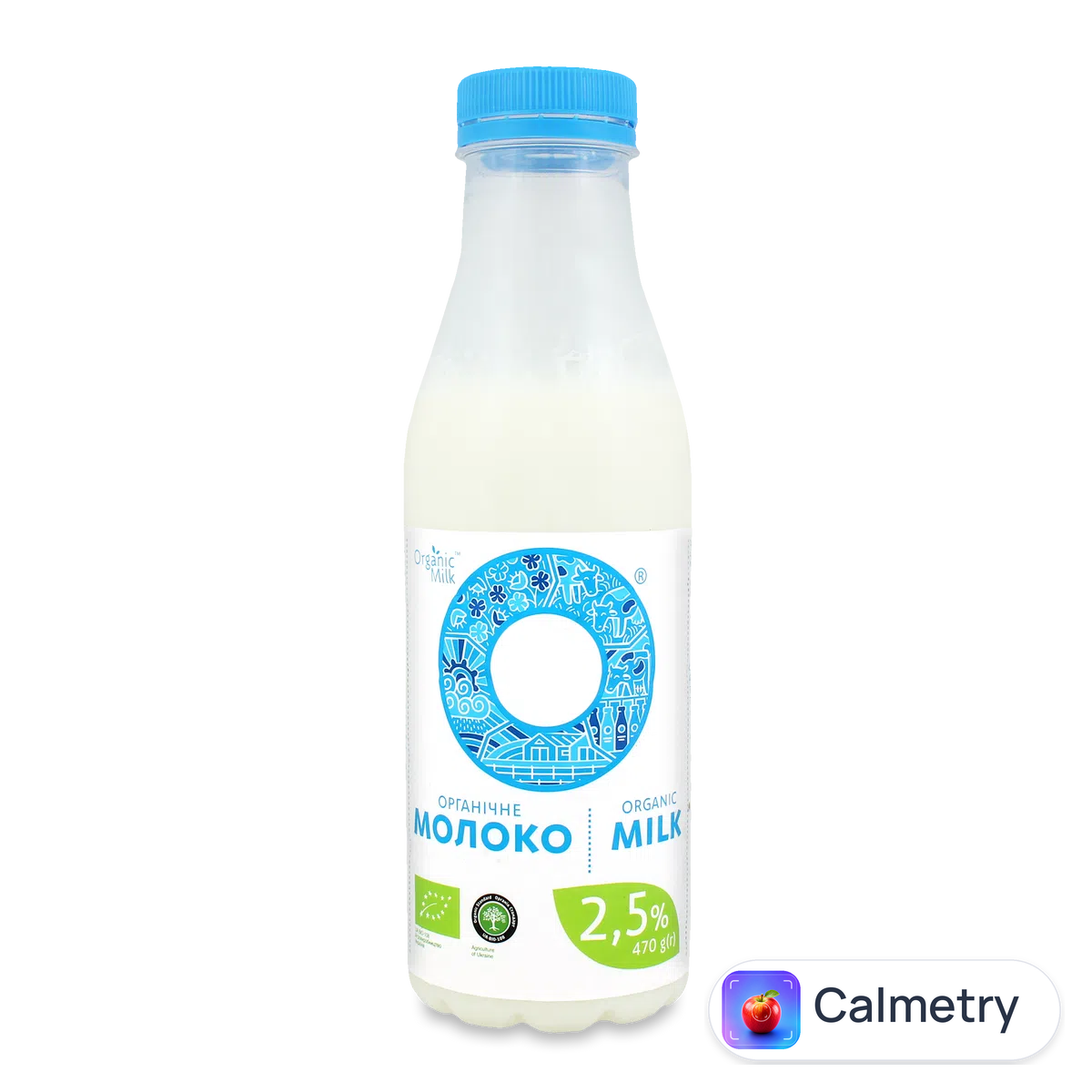 Молоко пастеризоване Organic Milk органічне 2,5% пляшка 470г