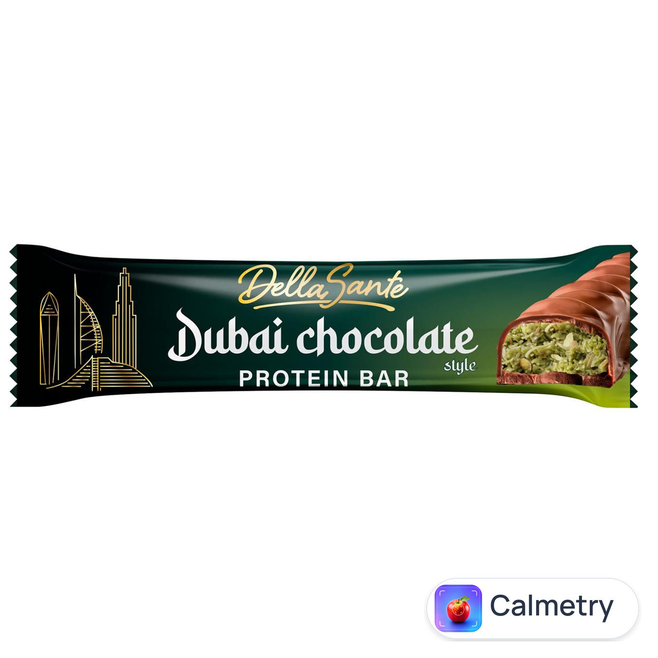 Батончик протеїновий Della Sante Dubai Chocolate 45г — фото продукту