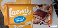Шоколад молочний «Lacmi Coconut & Almond» з мигдалем, кокосовим кремом та рисовими кульками — фото продукту