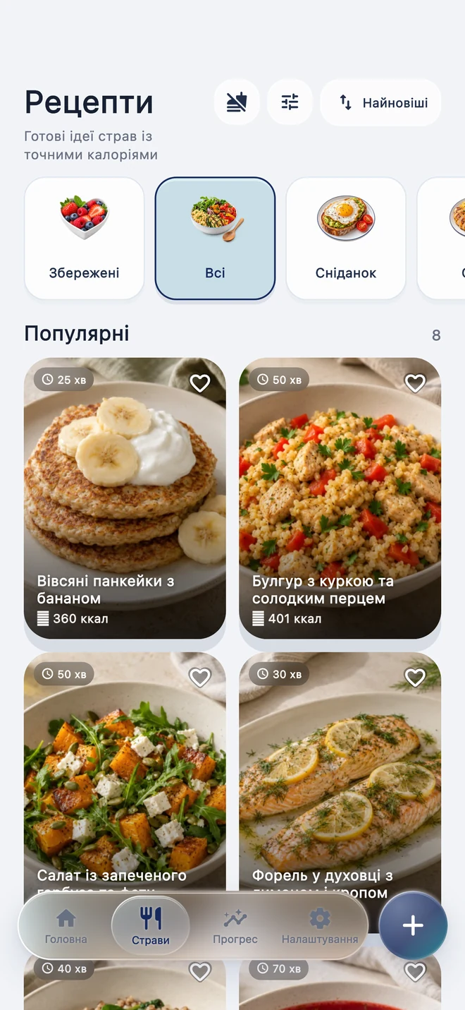 Каталог рецептів Calmetry